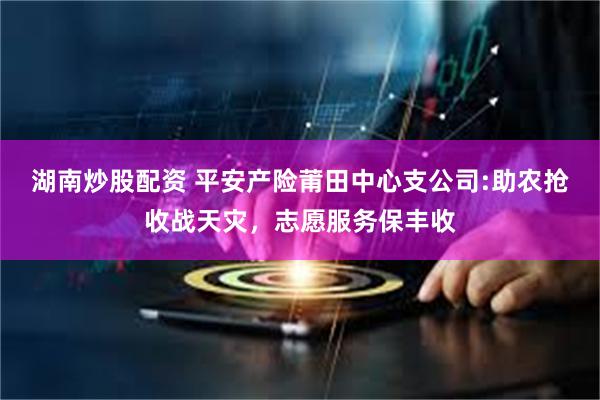 湖南炒股配资 平安产险莆田中心支公司:助农抢收战天灾，志愿服务保丰收